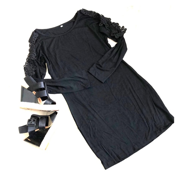 LAST ONE‼️ SEXY Black lace long Sleeve Mini Dress - Picture 3 of 6